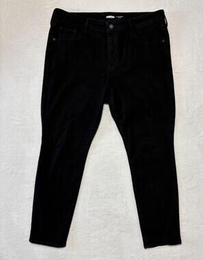 Old Navy Pop Icon Skinny Jeans Womens 16 Short Black Mid Rise Stretch Denim